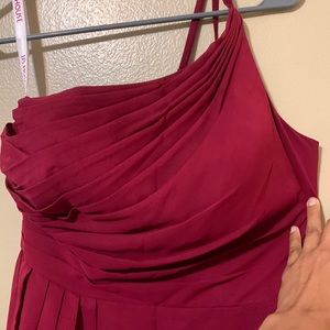 Maroon JJ house bridesmaids dress